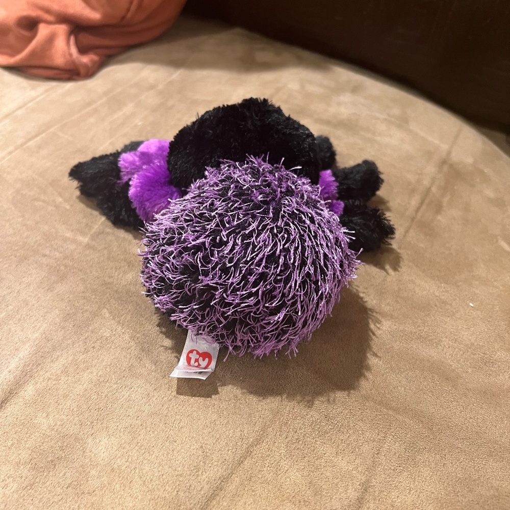 Adorable Purple & Black Halloween Creeper Spider With Cute Large Eyes - Picture 5 of 7